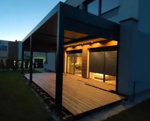 Podwójna pergola tarasowa Maresol Grande – realizacja Warszawa | Pergole tarasowe Warszawa