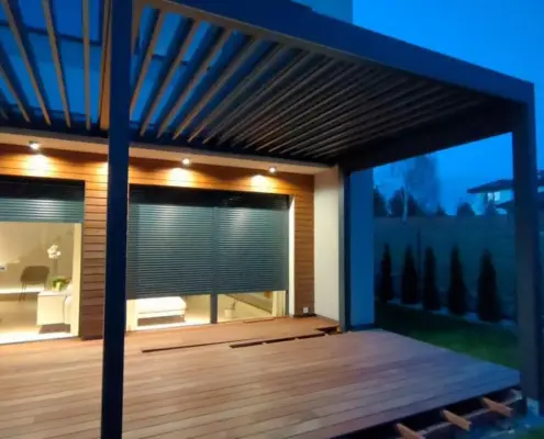 Podwójna pergola tarasowa Maresol Grande – realizacja Warszawa | Pergole tarasowe Warszawa