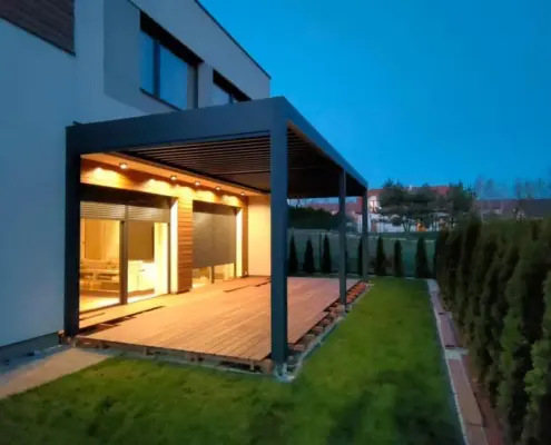 Podwójna pergola tarasowa Maresol Grande – realizacja Warszawa | Pergole tarasowe Warszawa