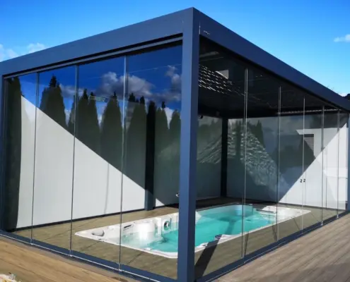 Luksusowe zadaszenie tarasu z jacuzzi – realizacja okolice Barlinka
