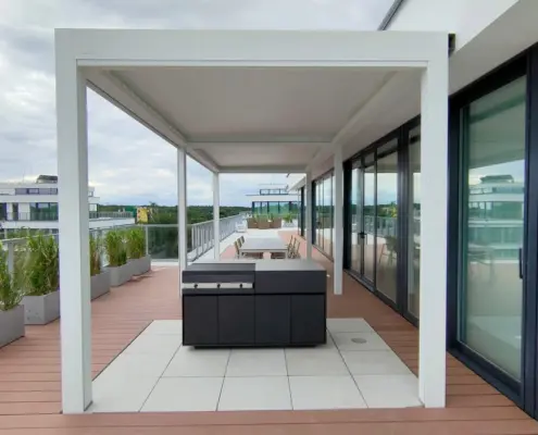 Pergola odporna na wiatr – realizacja Mielno