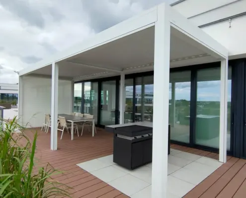 Pergola odporna na wiatr – realizacja Mielno