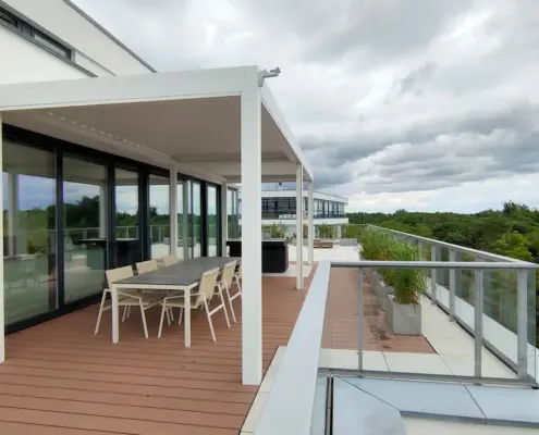 Pergola odporna na wiatr – realizacja Mielno