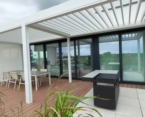 Pergola odporna na wiatr – realizacja Mielno