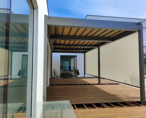Zadaszenie tarasu o powierzchni ponad 49 m2 – pergola Perla – realizacja Dolnośląskie (okolice Wrocławia)