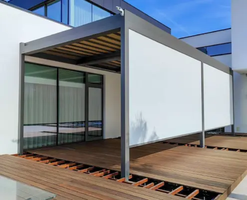 Zadaszenie tarasu o powierzchni ponad 49 m2 – pergola Perla – realizacja Dolnośląskie (okolice Wrocławia)