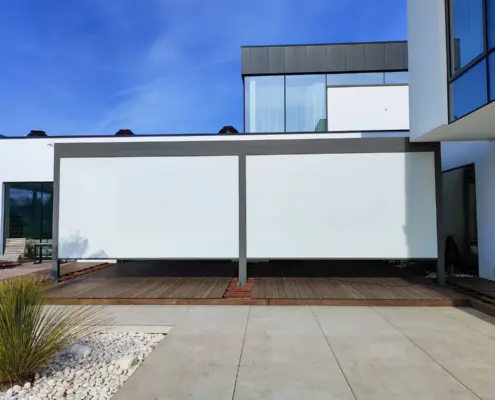 Zadaszenie tarasu o powierzchni ponad 49 m2 – pergola Perla – realizacja Dolnośląskie (okolice Wrocławia)