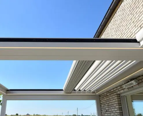 Pergola Altea wyposażona w lamelowy, rozsuwany dach