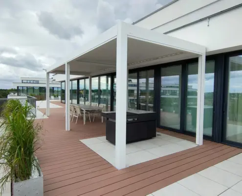 Pergola odporna na wiatr – realizacja Mielno