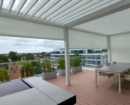 Pergola odporna na wiatr – realizacja Mielno